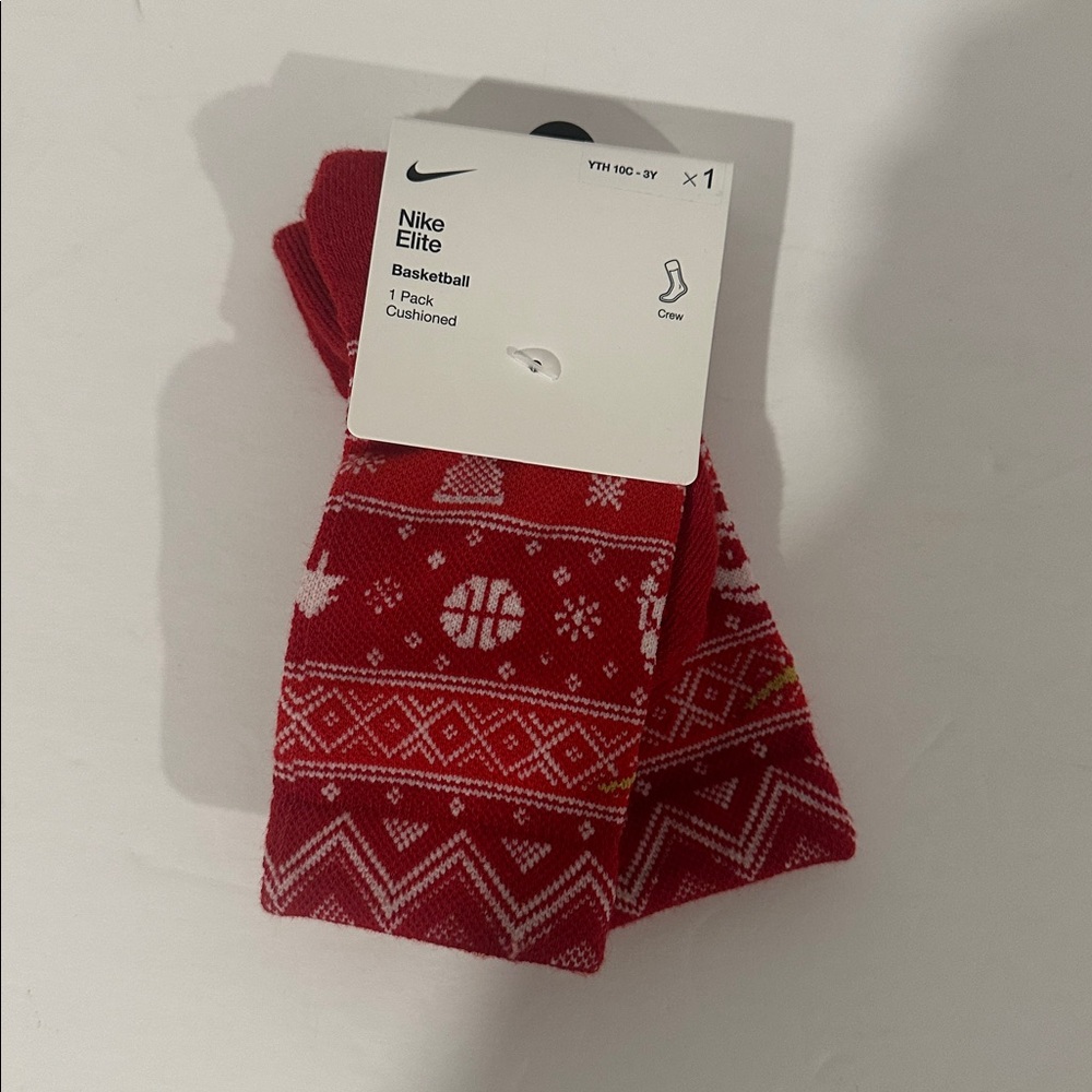 Nike Holiday Elite Crew Socks 'Red' (PS) Sz: 10c - 3Y (BN1180-R78)